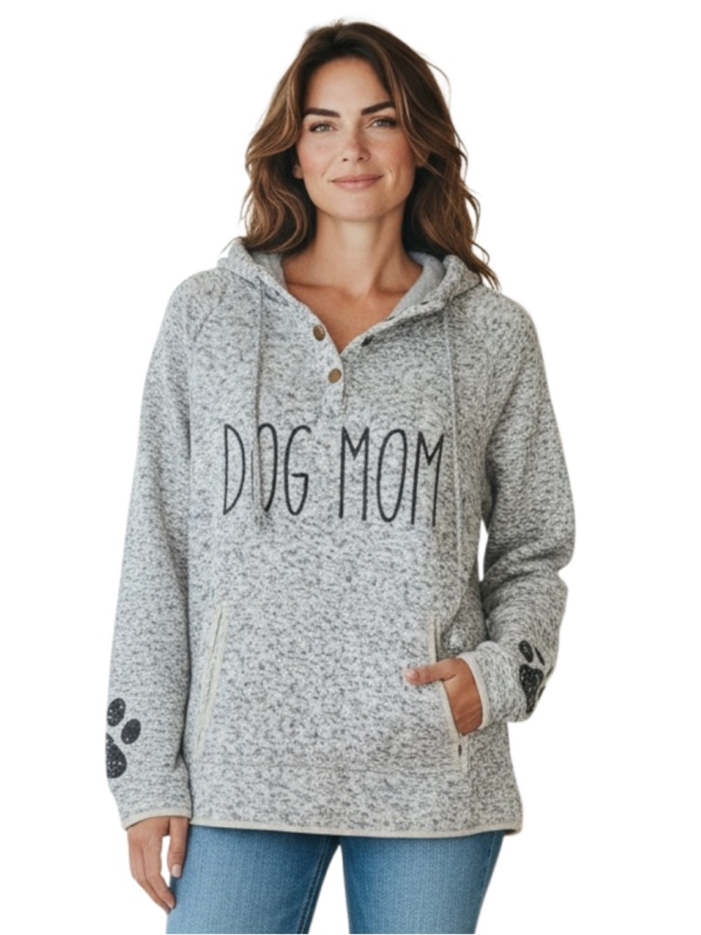 Source Unknown Gray Dog Mom Hoodie